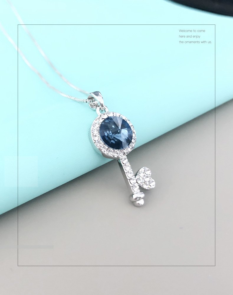 full diamond key necklace for women, crystal pendant necklace, collarbone chain full diamond key necklace for women, crystal pendant necklace, collarbone chain