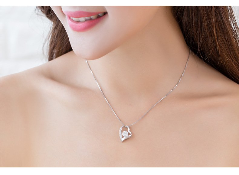 loving heart crystal necklace with hollow heart shaped pendant for girlfriend clavicle chain loving heart crystal necklace with hollow heart shaped pendant for girlfriend clavicle chain