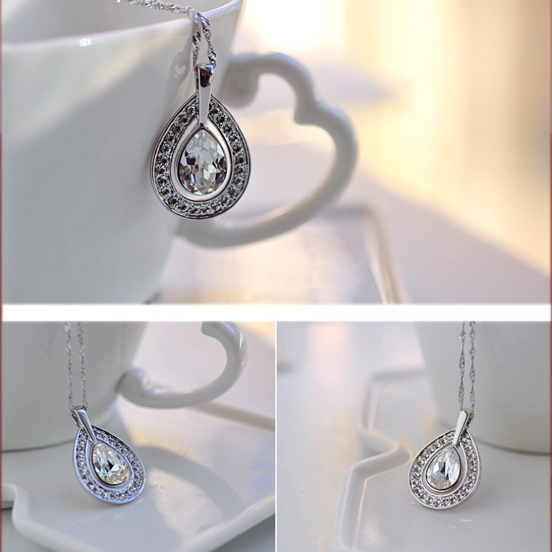 teardrop pendant necklace crystal necklace teardrop pendant necklace crystal necklace