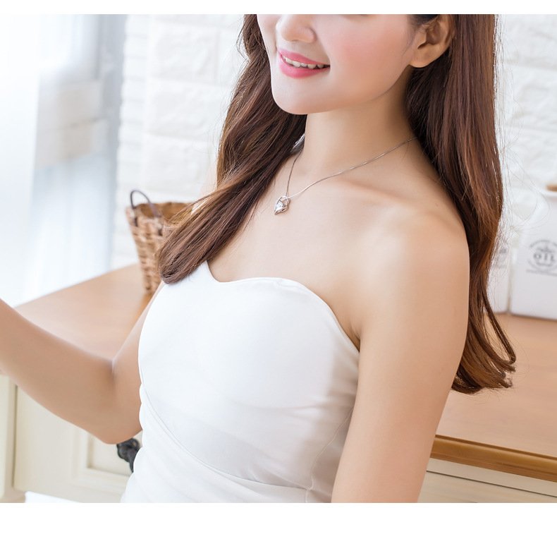 loving heart crystal necklace with hollow heart shaped pendant for girlfriend clavicle chain loving heart crystal necklace with hollow heart shaped pendant for girlfriend clavicle chain