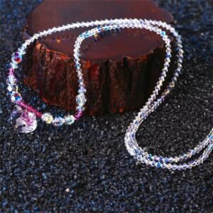 cute owl necklace, austrian crystal, colourful pink necklace (复制)