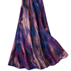 large flared silk floral organza fish tail skirt, gradient lengthened oblique cut slim fit mulberry silk formal skirt for spring (复制)