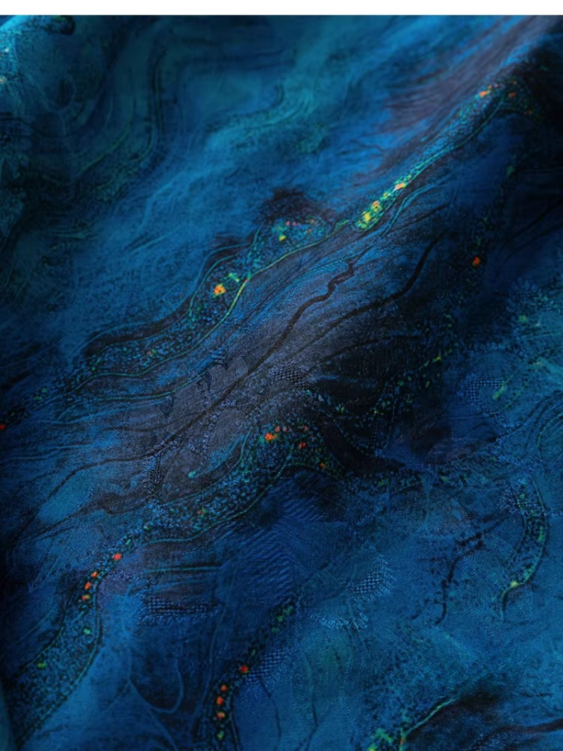 large flare silk floral organza fishtail skirt with extended bias cut, slim fit mulberry silk blue dress half skirt large flare silk floral organza fishtail skirt with extended bias cut, slim fit mulberry silk blue dress half skirt