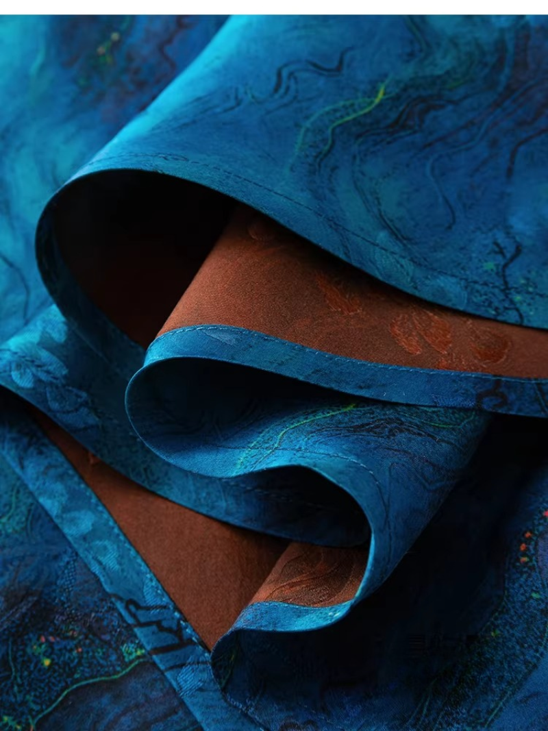 large flare silk floral organza fishtail skirt with extended bias cut, slim fit mulberry silk blue dress half skirt large flare silk floral organza fishtail skirt with extended bias cut, slim fit mulberry silk blue dress half skirt