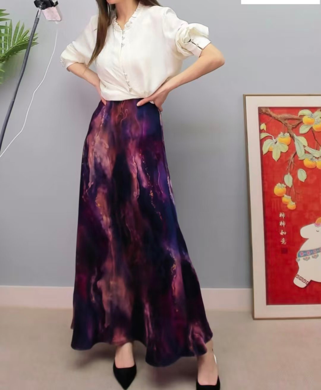large flared silk floral organza fish tail skirt, gradient lengthened oblique cut slim fit mulberry silk formal skirt for spring (复制) large flared silk floral organza fish tail skirt, gradient lengthened oblique cut slim fit mulberry silk formal skirt for spring (复制)