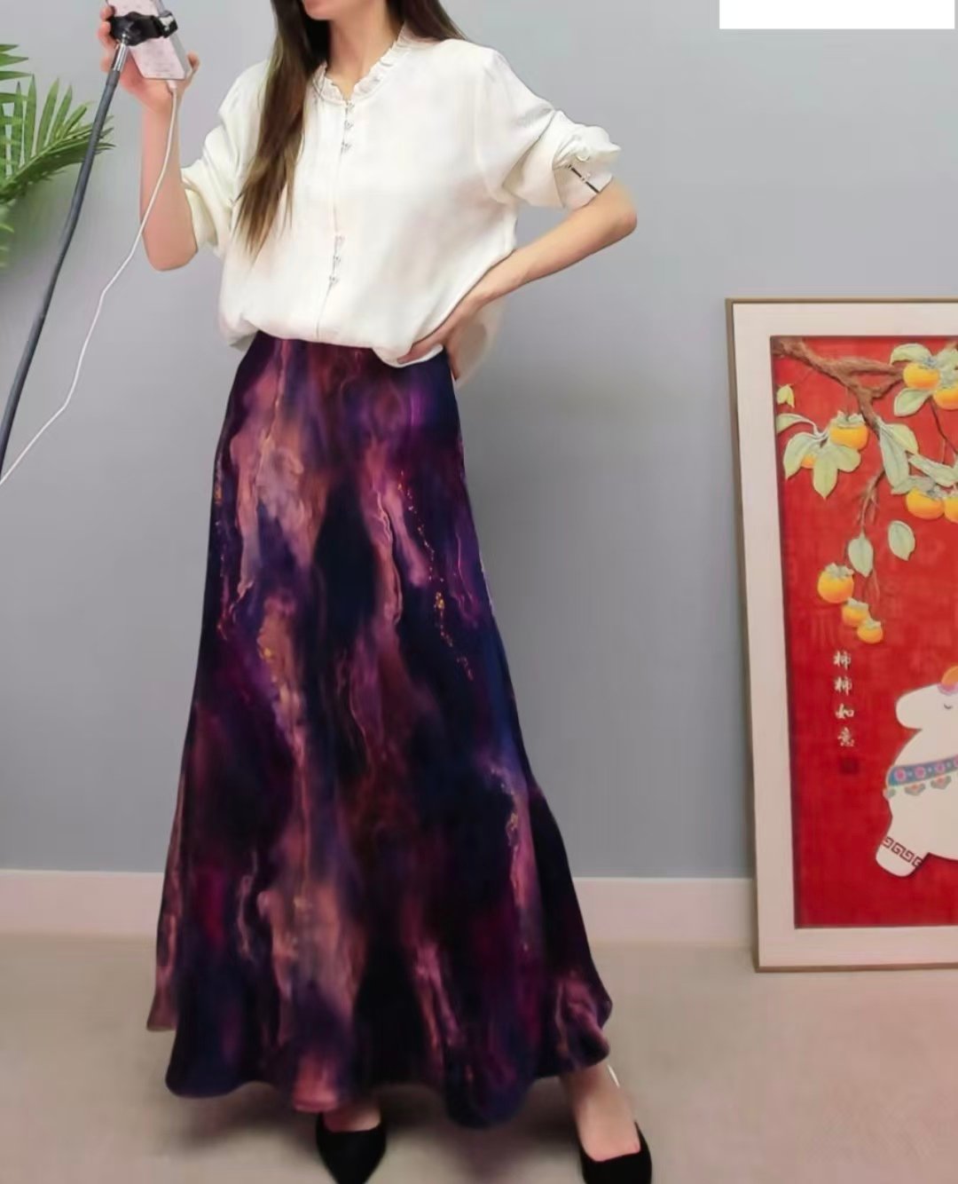 large flared silk floral organza fish tail skirt, gradient lengthened oblique cut slim fit mulberry silk formal skirt for spring (复制) large flared silk floral organza fish tail skirt, gradient lengthened oblique cut slim fit mulberry silk formal skirt for spring (复制)